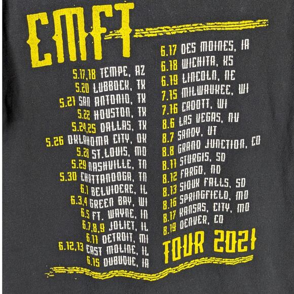 Corey Taylor CMFT Band Tour Shirt M Black Graphic 2021 Concert Tee Rock Metal - Picture 5 of 5
